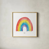 Rainbow Pride IV by Sarah Adams. Shown in a natural wood glass frame for a timeless modern aesthetic. Available as an archival giclee rolled canvas, fine art paper, or poster print. SKU 76426a.