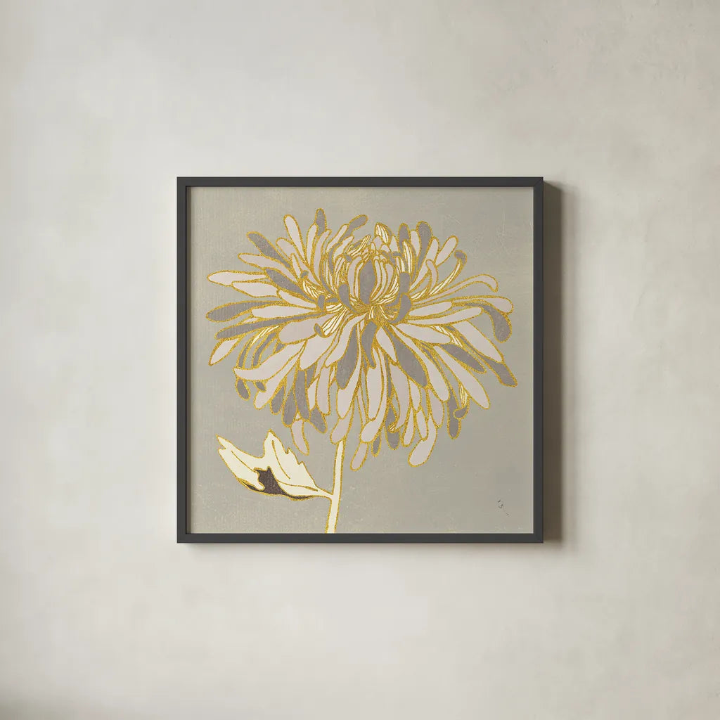Sarahs Garden Gatsby III by Sarah Adams. Shown in a sleek black glass frame for a contemporary gallery look. Available as an archival giclee rolled canvas, fine art paper, or poster print. SKU 31929a.