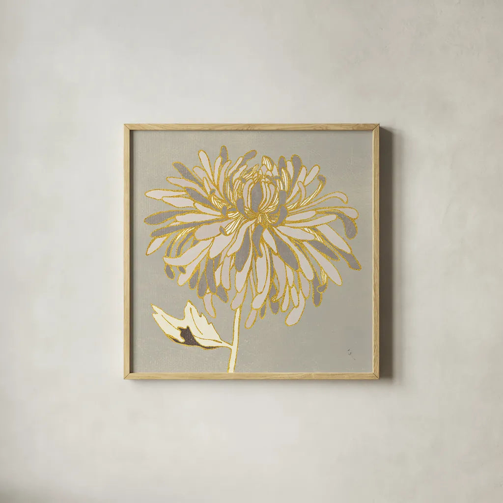 Sarahs Garden Gatsby III by Sarah Adams. Shown in a natural wood glass frame for a timeless modern aesthetic. Available as an archival giclee rolled canvas, fine art paper, or poster print. SKU 31929a.