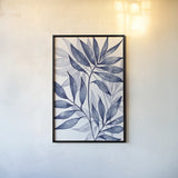 Soft Leaves I by Sarah Adams. shown as a paper print in a black flame. Available as a archival giclee rolled canvas, fine art paper, or poster print. SKU 89904h.