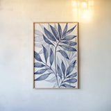 Soft Leaves I by Sarah Adams. shown as a paper print in a natural frame. Available as a archival giclee rolled canvas, fine art paper, or poster print. SKU 89904h.