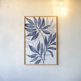 Soft Leaves II by Sarah Adams. shown as a paper print in a natural frame. Available as a archival giclee rolled canvas, fine art paper, or poster print. SKU 89905h.