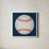 Sports Classics I by Sarah Adams. Shown in a crisp white glass frame for a clean and minimalist style. Available as an archival giclee rolled canvas, fine art paper, or poster print. SKU 95805a.