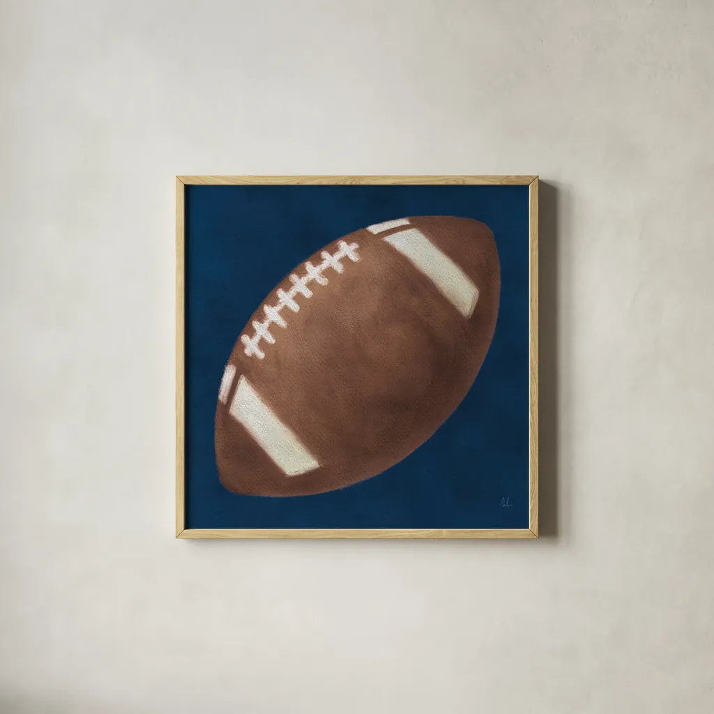 Sports Classics III by Sarah Adams. Shown in a natural wood glass frame for a timeless modern aesthetic. Available as an archival giclee rolled canvas, fine art paper, or poster print. SKU 95807a.