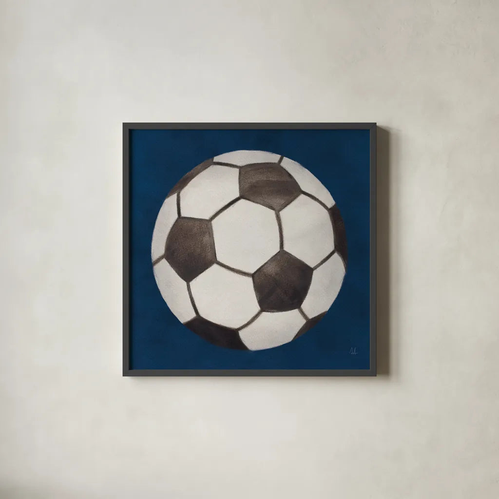 Sports Classics IV by Sarah Adams. Shown in a sleek black glass frame for a contemporary gallery look. Available as an archival giclee rolled canvas, fine art paper, or poster print. SKU 95808a.