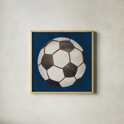 Sports Classics IV by Sarah Adams. Shown in a natural wood glass frame for a timeless modern aesthetic. Available as an archival giclee rolled canvas, fine art paper, or poster print. SKU 95808a.
