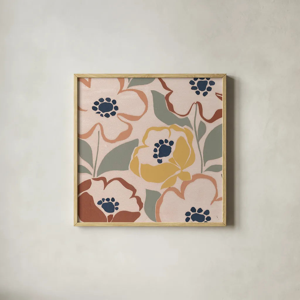 Terra Madly III by Sarah Adams. Shown in a natural wood glass frame for a timeless modern aesthetic. Available as an archival giclee rolled canvas, fine art paper, or poster print. SKU 57193a.