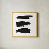 Threes Company I by Sarah Adams. Shown in a natural wood glass frame for a timeless modern aesthetic. Available as an archival giclee rolled canvas, fine art paper, or poster print. SKU 32240a.