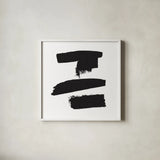 Threes Company II by Sarah Adams. Shown in a crisp white glass frame for a clean and minimalist style. Available as an archival giclee rolled canvas, fine art paper, or poster print. SKU 32241a.