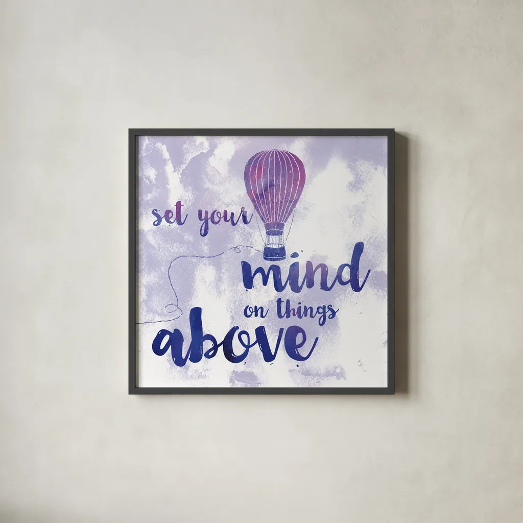 Words of Faith I by Sarah Adams. Shown in a sleek black glass frame for a contemporary gallery look. Available as an archival giclee rolled canvas, fine art paper, or poster print. SKU 32641a.