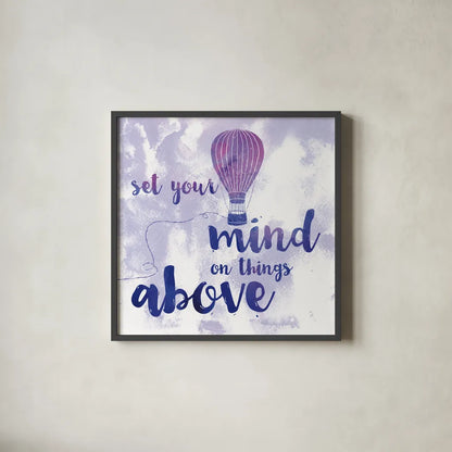 Words of Faith I by Sarah Adams. Shown in a sleek black glass frame for a contemporary gallery look. Available as an archival giclee rolled canvas, fine art paper, or poster print. SKU 32641a.