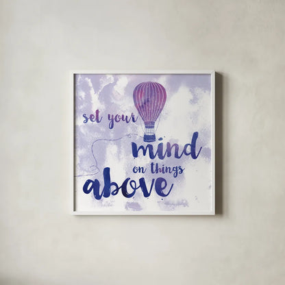 Words of Faith I by Sarah Adams. Shown in a crisp white glass frame for a clean and minimalist style. Available as an archival giclee rolled canvas, fine art paper, or poster print. SKU 32641a.