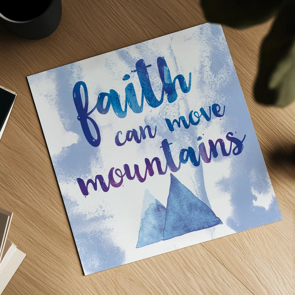 Words of Faith II by Sarah Adams. Shown as a detailed flat fine art print, highlighting archival giclee quality. Available as an archival giclee rolled canvas, fine art paper, or poster print. SKU 32642a.