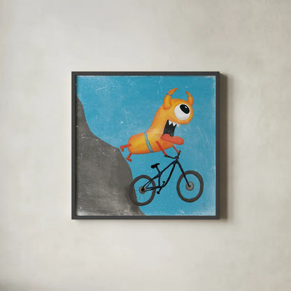 Xtreme Monsters I by Sarah Adams. Shown in a sleek black glass frame for a contemporary gallery look. Available as an archival giclee rolled canvas, fine art paper, or poster print. SKU 31227a.