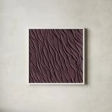 Zen Beach Dark by Sarah Adams. Shown in a crisp white glass frame for a clean and minimalist style. Available as an archival giclee rolled canvas, fine art paper, or poster print. SKU 95020a.