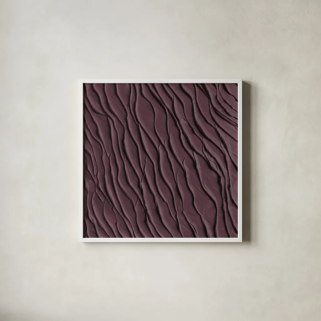 Zen Beach Dark by Sarah Adams. Shown in a crisp white glass frame for a clean and minimalist style. Available as an archival giclee rolled canvas, fine art paper, or poster print. SKU 95020a.