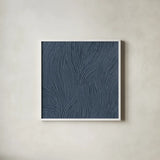 Zen Garden Dark by Sarah Adams. Shown in a crisp white glass frame for a clean and minimalist style. Available as an archival giclee rolled canvas, fine art paper, or poster print. SKU 95021a.