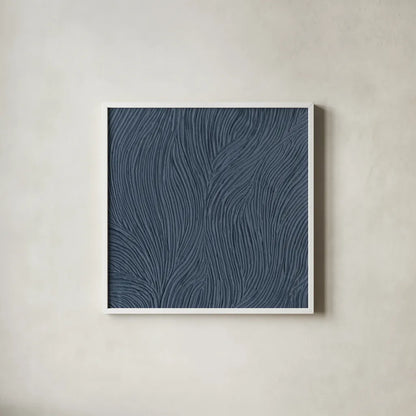 Zen Garden Dark by Sarah Adams. Shown in a crisp white glass frame for a clean and minimalist style. Available as an archival giclee rolled canvas, fine art paper, or poster print. SKU 95021a.