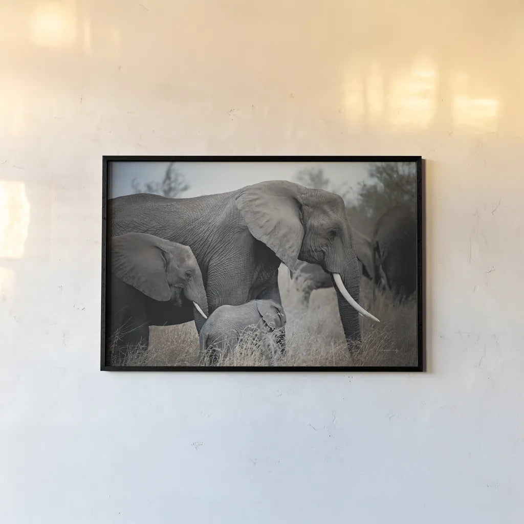 Ellie Family by Sharon Vardy. shown as a paper print in a black flame. Available as a archival giclee rolled canvas, fine art paper, or poster print. SKU 92671i.