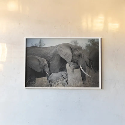 Ellie Family by Sharon Vardy. shown as a paper print in a white frame. Available as a archival giclee rolled canvas, fine art paper, or poster print. SKU 92671i.