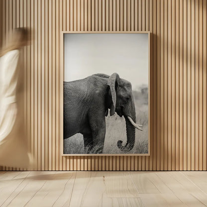 Ellie Side Profile BW by Sharon Vardy. shown as over sized large wall art. Available as an archival giclee rolled canvas, fine art paper, or poster print. SKU 92223h.