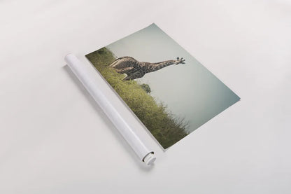 Giraffe and Baby by Sharon Vardy. shown as a rolled paper print. Available as archival giclee rolled canvas, fine art paper, or poster print. SKU 93122i.