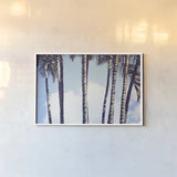 Palms by Sharon Vardy. shown as a paper print in a white frame. Available as a archival giclee rolled canvas, fine art paper, or poster print. SKU 93120i.