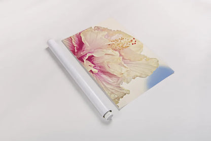 Pink Hibiscus by Sharon Vardy. shown as a rolled paper print. Available as archival giclee rolled canvas, fine art paper, or poster print. SKU 93128i.