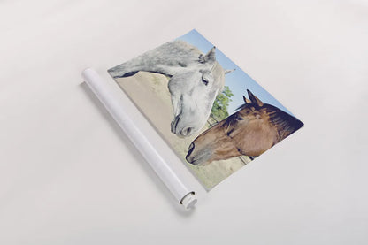 Two Horses by Sharon Vardy. shown as a rolled paper print. Available as archival giclee rolled canvas, fine art paper, or poster print. SKU 92184i.