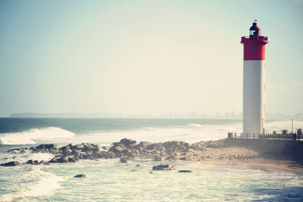 Umhlanga Lighthouse by Sharon Vardy. SKU 93121i. Archival Giclee Fine art print for wall decor.