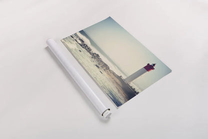 Umhlanga Lighthouse by Sharon Vardy. shown as a rolled paper print. Available as archival giclee rolled canvas, fine art paper, or poster print. SKU 93121i.