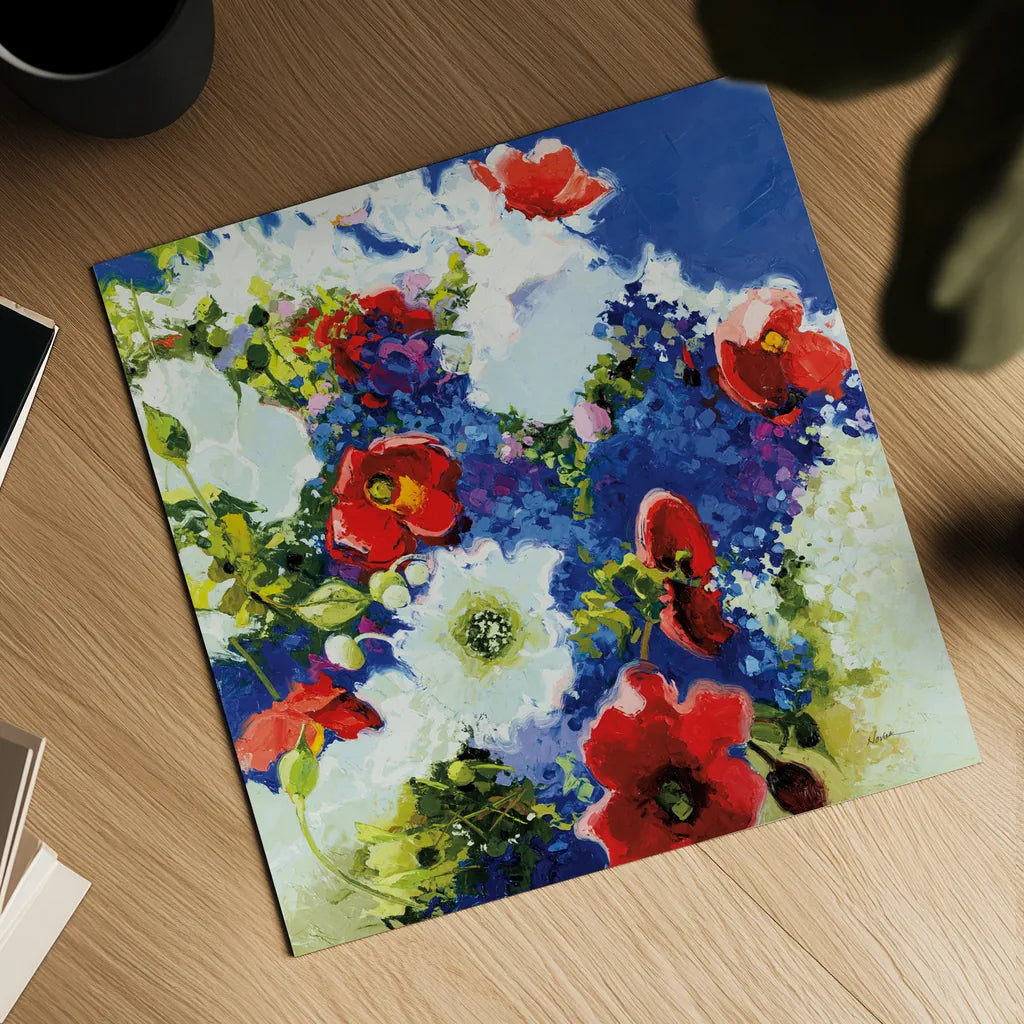 4th of July by Shirley Novak. Shown as a detailed flat fine art print, highlighting archival giclee quality. Available as an archival giclee rolled canvas, fine art paper, or poster print. SKU 91262a.