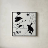 Abstract Garden II by Shirley Novak. Shown in a sleek black glass frame for a contemporary gallery look. Available as an archival giclee rolled canvas, fine art paper, or poster print. SKU 89178a.