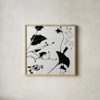 Abstract Garden II by Shirley Novak. Shown in a natural wood glass frame for a timeless modern aesthetic. Available as an archival giclee rolled canvas, fine art paper, or poster print. SKU 89178a.