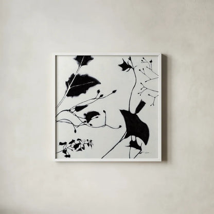 Abstract Garden II by Shirley Novak. Shown in a crisp white glass frame for a clean and minimalist style. Available as an archival giclee rolled canvas, fine art paper, or poster print. SKU 89178a.