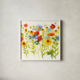 Americana Meadow I by Shirley Novak. Shown in a crisp white glass frame for a clean and minimalist style. Available as an archival giclee rolled canvas, fine art paper, or poster print. SKU 29133a.