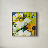 Anemones Basically by Shirley Novak. Shown in a natural wood glass frame for a timeless modern aesthetic. Available as an archival giclee rolled canvas, fine art paper, or poster print. SKU 91149a.