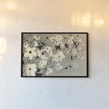 Anemones Japonaises Gray by Shirley Novak. shown as a paper print in a black flame. Available as a archival giclee rolled canvas, fine art paper, or poster print. SKU 80441i.