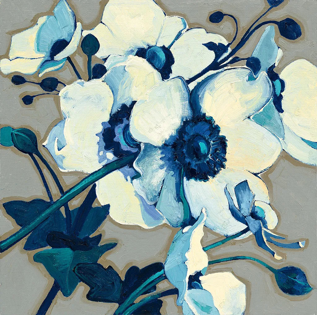 Anemones Japonaises II by Shirley Novak. SKU 23012a. Archival Giclee Fine art print for wall decor.