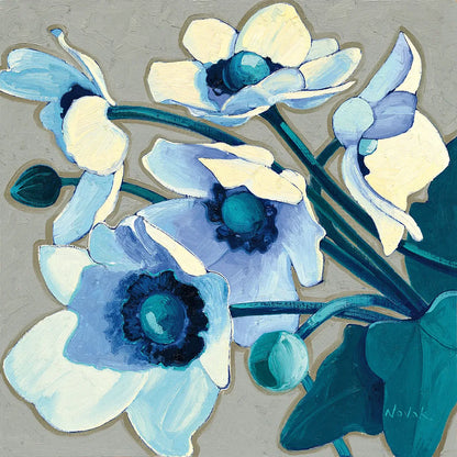 Anemones Japonaises III by Shirley Novak. SKU 23013a. Archival Giclee Fine art print for wall decor.