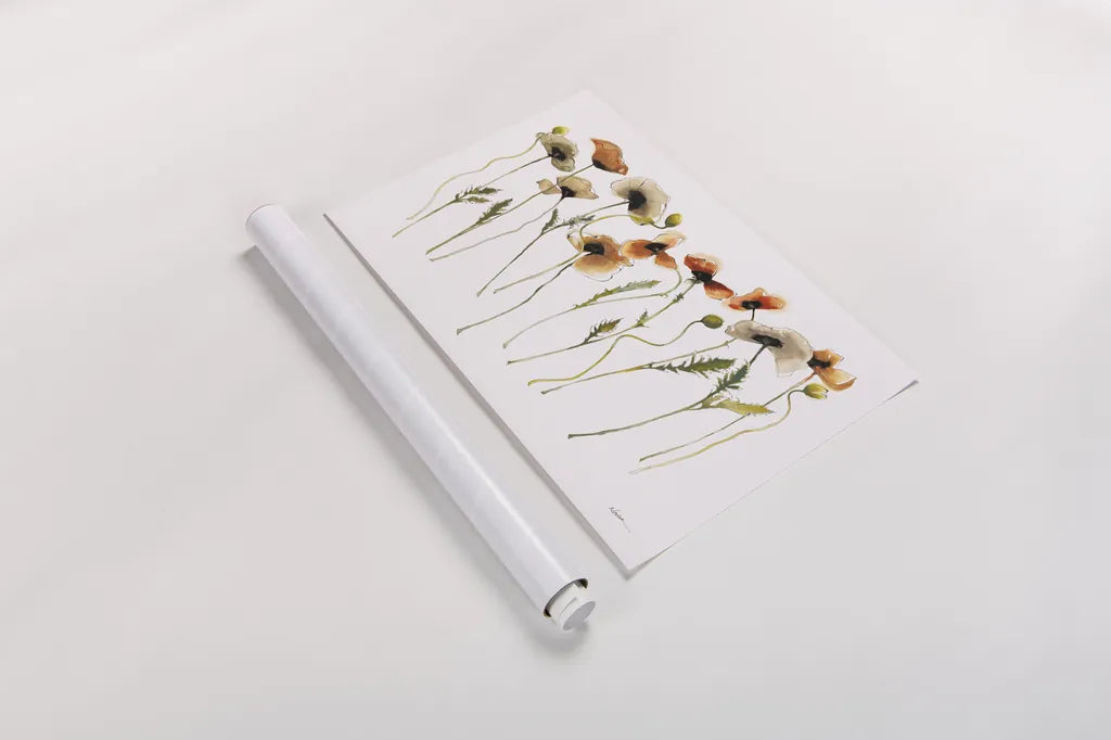 Autumn Orientals by Shirley Novak. shown as a rolled paper print. Available as archival giclee rolled canvas, fine art paper, or poster print. SKU 87864i.