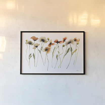 Autumn Orientals by Shirley Novak. shown as a paper print in a black flame. Available as a archival giclee rolled canvas, fine art paper, or poster print. SKU 87864i.