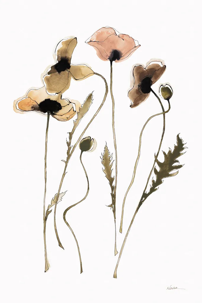 Autumn Orientals Vignette I by Shirley Novak. SKU 87865h. Archival Giclee Fine art print for wall decor.