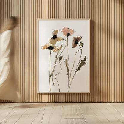 Autumn Orientals Vignette I by Shirley Novak. shown as over sized large wall art. Available as an archival giclee rolled canvas, fine art paper, or poster print. SKU 87865h.