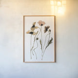 Autumn Orientals Vignette I by Shirley Novak. shown as a paper print in a natural frame. Available as a archival giclee rolled canvas, fine art paper, or poster print. SKU 87865h.