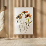 Autumn Orientals Vignette II by Shirley Novak. shown as over sized large wall art. Available as an archival giclee rolled canvas, fine art paper, or poster print. SKU 87866h.