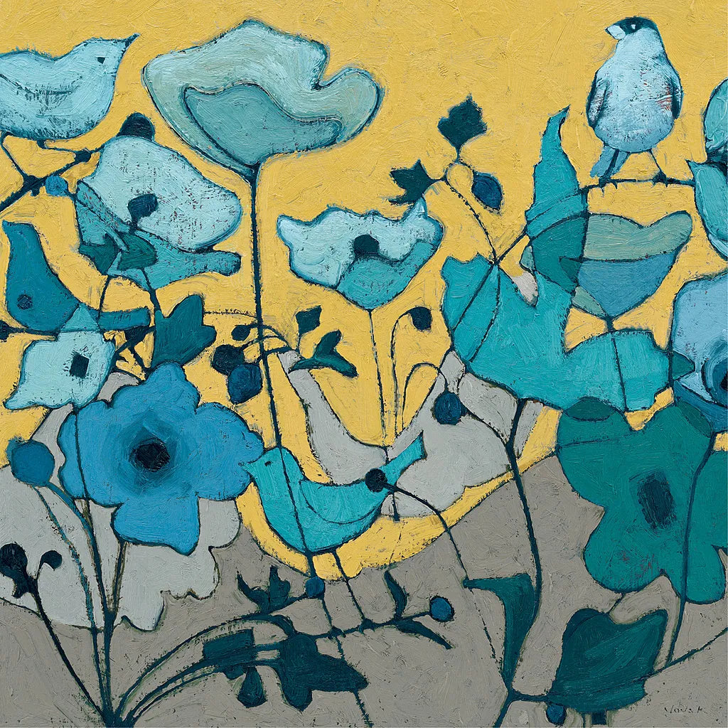 Birdy Birdy by Shirley Novak. SKU 21595a. Archival Giclee Fine art print for wall decor.