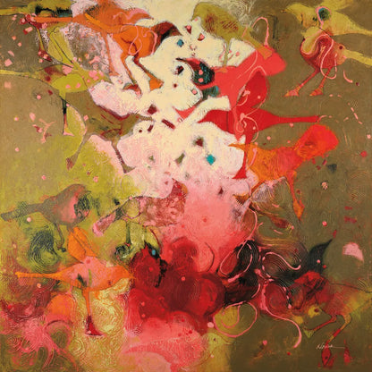 Birdy Boots by Shirley Novak. SKU 87862a. Archival Giclee Fine art print for wall decor.