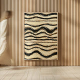 Black and Gold Geometric I by Shirley Novak. shown as over sized large wall art. Available as an archival giclee rolled canvas, fine art paper, or poster print. SKU 25027h.