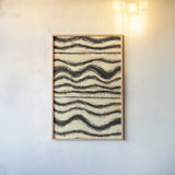 Black and Gold Geometric I by Shirley Novak. shown as a paper print in a natural frame. Available as a archival giclee rolled canvas, fine art paper, or poster print. SKU 25027h.